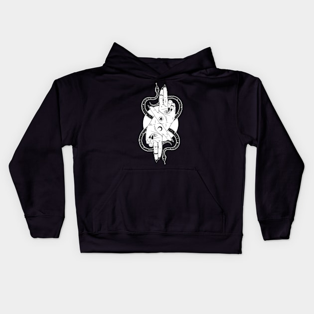 As Above So Below. Devil's hands Kids Hoodie by OccultOmaStore